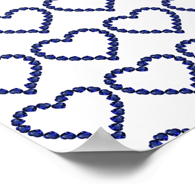 Poster Gemstone Sapphire Blue Heart (Borda)