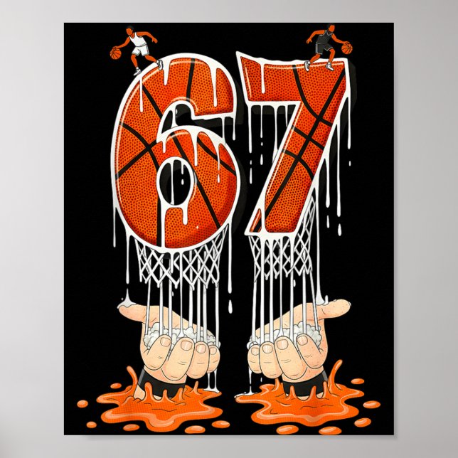 Poster Gen Alpha Slang Kids 67 Basketball Ice Cream Drip  (Frente)