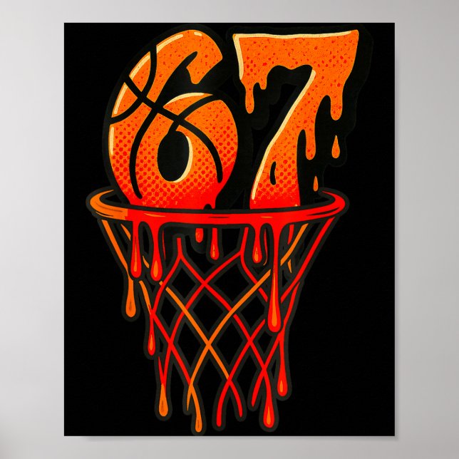 Poster Gen Alpha Slang Kids 67 Basketball Ice Cream Drip  (Frente)