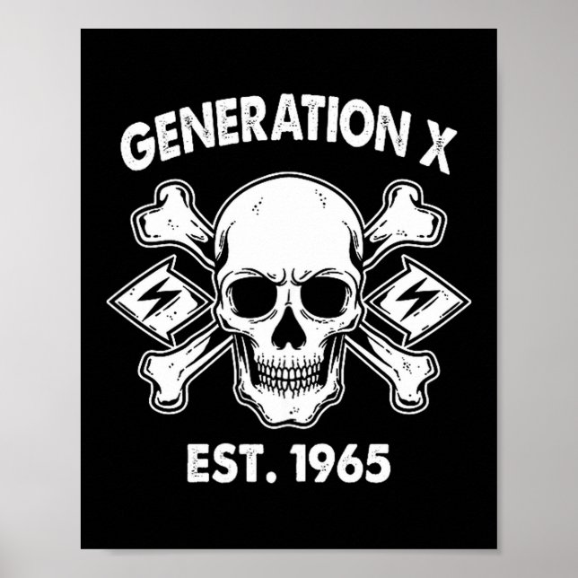 Poster Gen X 1965 I'm 97% Sure You Don't Like Me Skull (  (Frente)