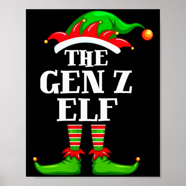 Poster Gen Z Elf Matching Family Group Christmas Party Py (Frente)