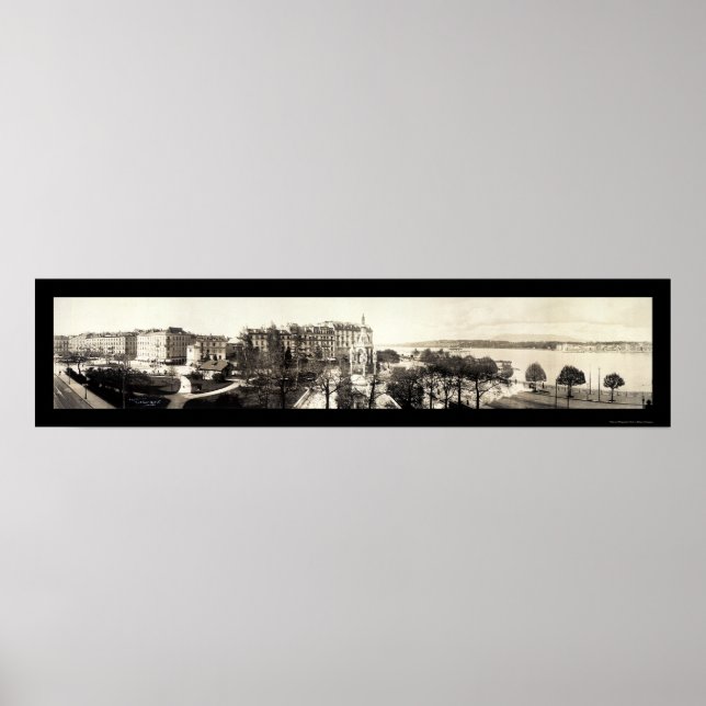 Poster Genebra, Foto da Suiça 1909 (Frente)