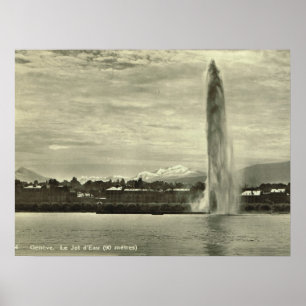 Poster Genebra, l'eau do jato no porto