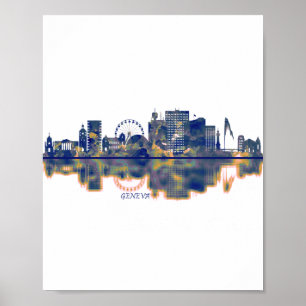 Poster Genebra Skyline