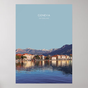 Poster Genebra, Trabalho de arte de Viagem de Suiça de