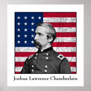 Pôster General Chamberlain e a bandeira americana