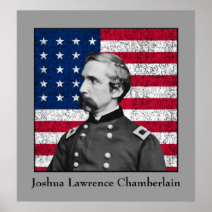 Pôster General Chamberlain e a bandeira americana