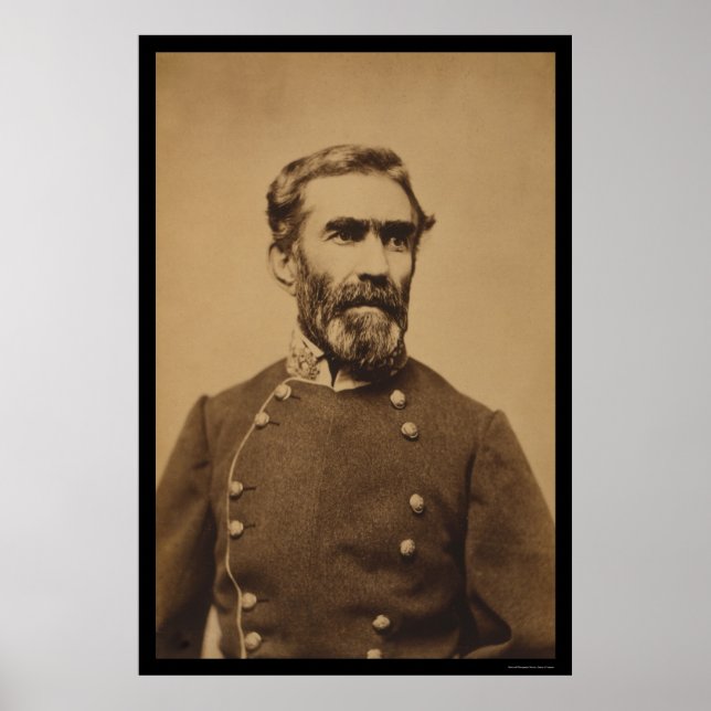 Pôster General Confederado Braxton Bragg 1862 (Frente)
