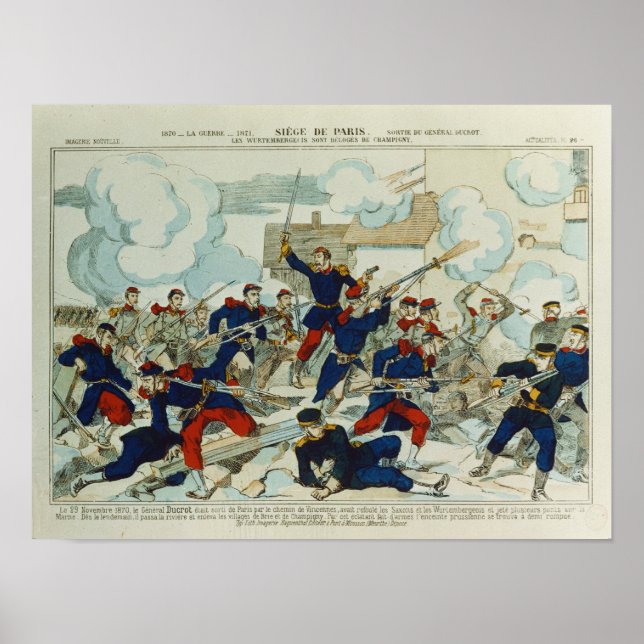 Pôster General Ducrot na Batalha de Champigny (Frente)