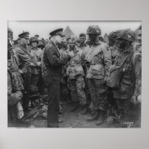 Pôster General Dwight D. Eisenhower com paramilitares