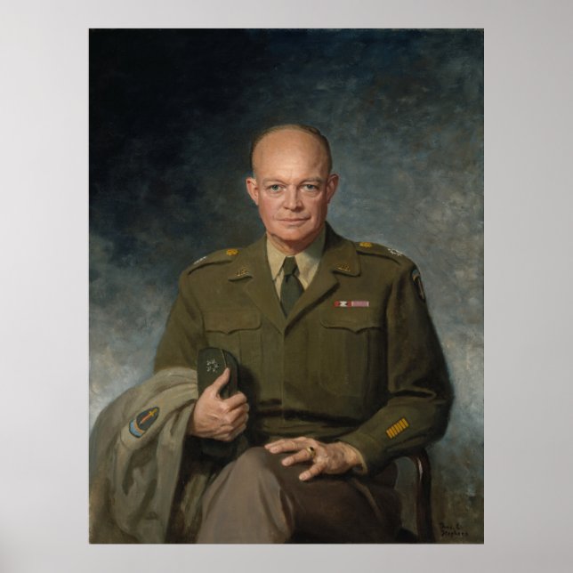 Poster General Dwight Eisenhower 5 Star - Retrato Pintado (Frente)