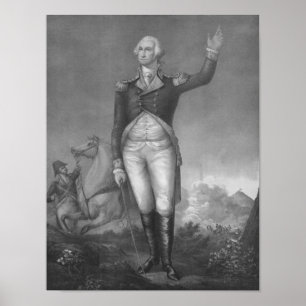 Poster General George Washington Em Litografia Uniforme