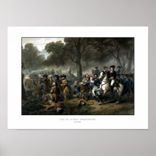 Poster General George Washington na batalha