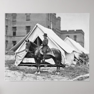 Poster General Joseph Hooker Em Horseback