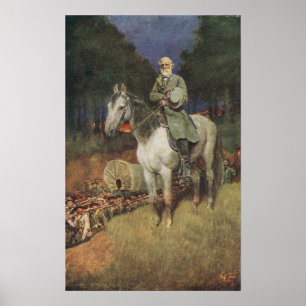 Pôster General Lee em seu carregador famoso, 'Traveller