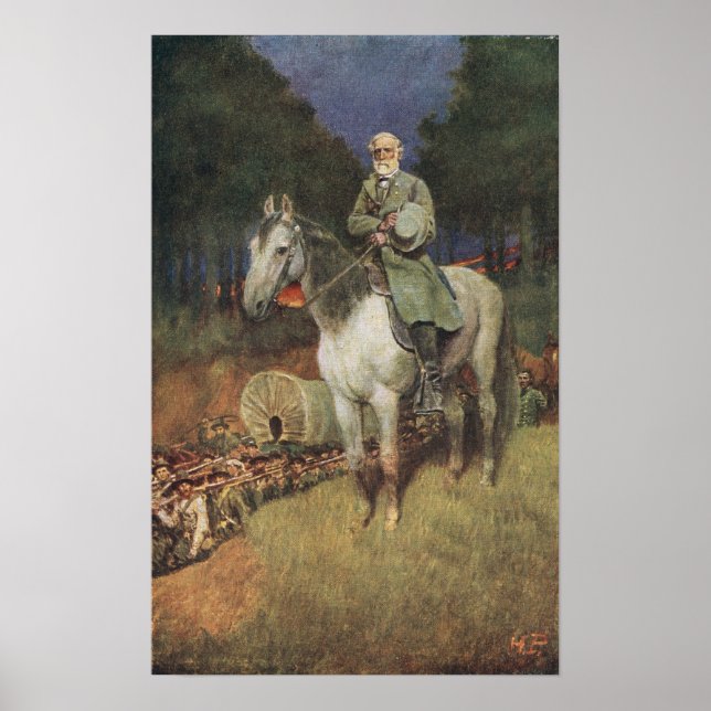 Pôster General Lee sobre seu famoso carregador, "Viajante (Frente)