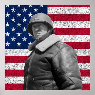 Poster General Patton e a bandeira americana