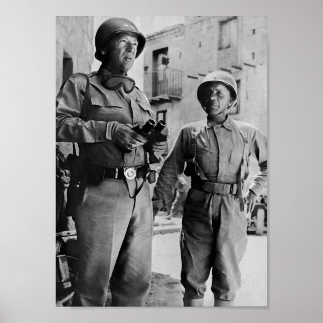 Poster General Patton e Ursinho Roosevelt Jr. - WW2 (Frente)