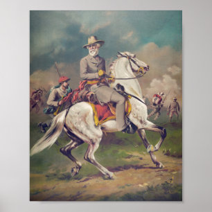 Poster General Robert E. Lee a cavalo