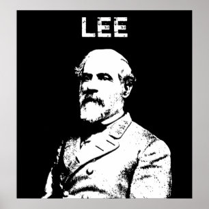 Pôster General Robert E. Lee - Preto e Branco