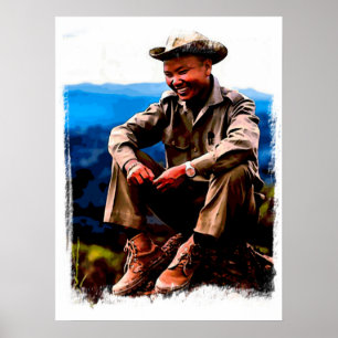 Poster General Vang Pao Watercolor
