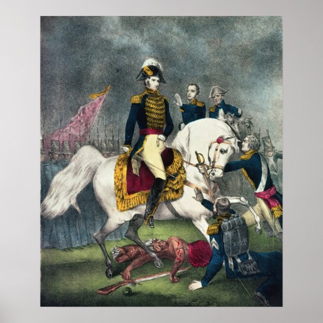 Pôster General William H. Harrison na Batalha (Frente)