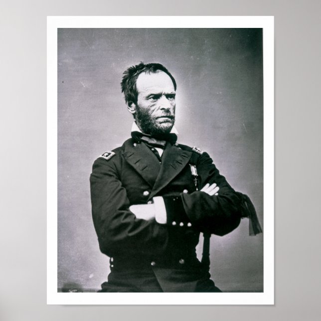 Poster General William T. Sherman (1820-91) (foto b/w) (Frente)