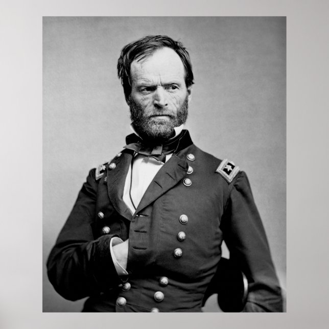 POSTER GENERAL WILLIAM TECUMSEH SHERMAN DA UNIÃO (Frente)