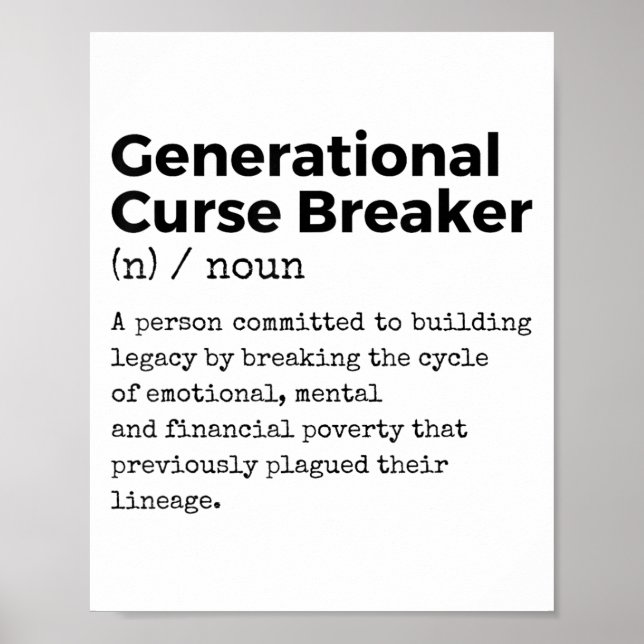 Poster Generational Curse Breaker Definition Melanin Blac (Frente)