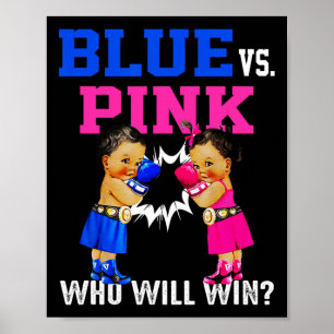 Poster Gênero Revela Azul Vs Rosa Bebês Étnico Boxin Bo