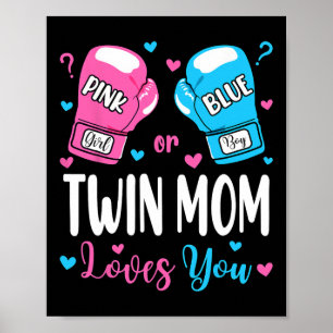 Poster Gênero Revela Rosa Ou Azul Gêmeos Mamãe Te Ama Box