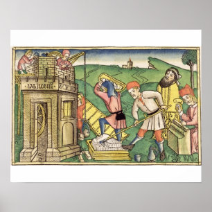 Pôster Gênesis 11 1-9 Construindo a Torre de Babel, de t