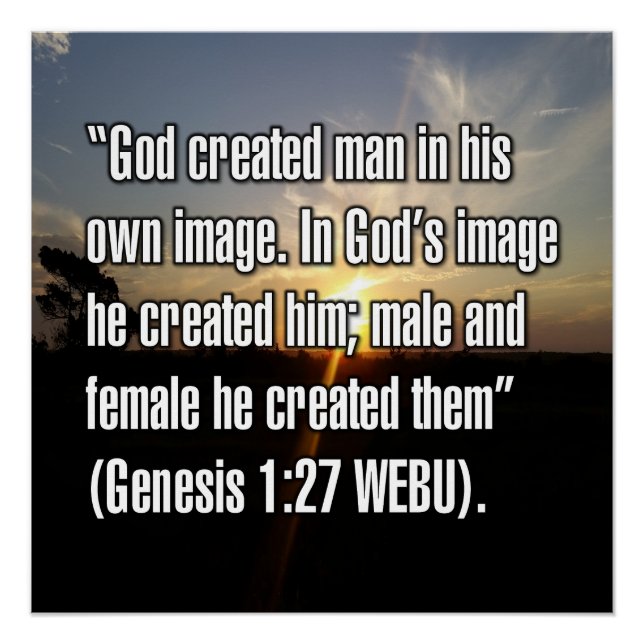 Pôster Gênesis 1:27 WEBU (Frente)