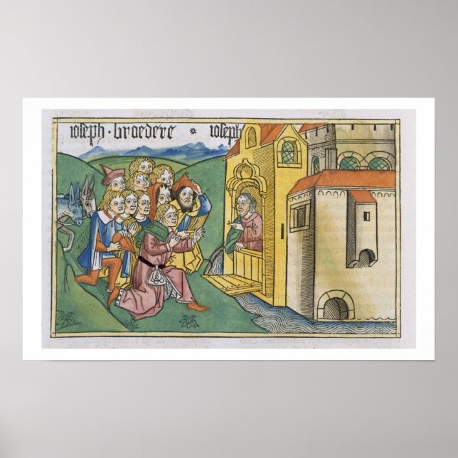 Pôster Gênesis 42 1-5 irmãos de Joseph chegam ao Egito, (Frente)