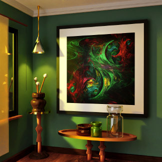 Pôster Genesis Abstrato Art Verde
