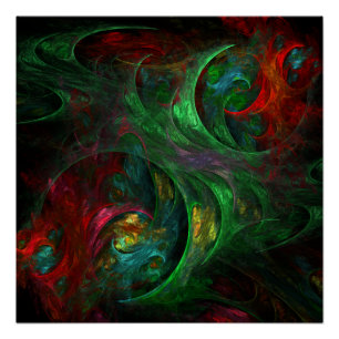 Pôster Genesis Abstrato Art Verde