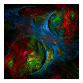 Pôster Genesis Blue Abstrato Art