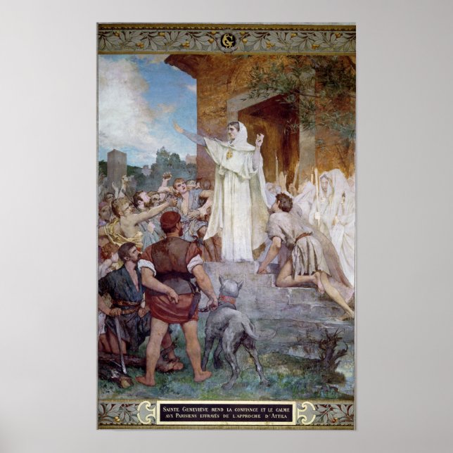 Pôster Genevieve Acalmando os Parisienses (Frente)