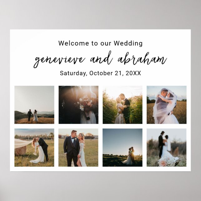 Poster Genevieve Black and White Photo Modern Weding (Frente)