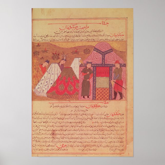Poster Genghis Khan fora da sua tenda (Frente)