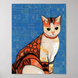 Poster Gengibre-abstrato de-arte gengibre-gatinho
