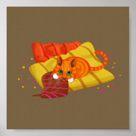 Poster Gengibre geométrico relaxado na almofada