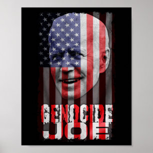Poster Genocídio Joe Biden Anti-Biden American Flag Vampi