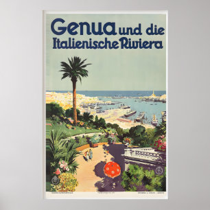 Poster Gênova Gênova Ligúria Riviera Italiana Itália Anti