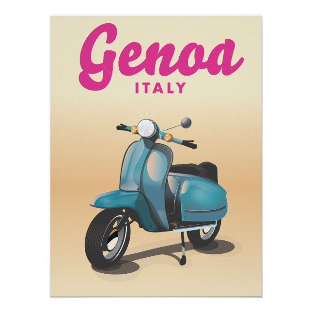 Pôster Gênova Itália scooter (Frente)
