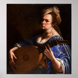Poster Gentileschi - Self-Portrait As A Lute Player
