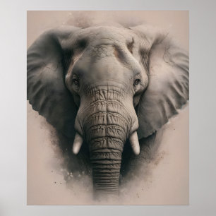Poster Gentle Elephant Gaze