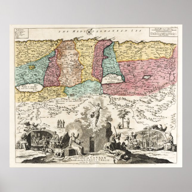 Poster Geografia sagrada, Viagens de Jesus (Frente)