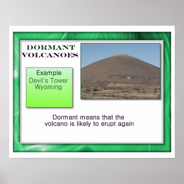 Poster Geografia, vulcões dormentes físicos (Frente)
