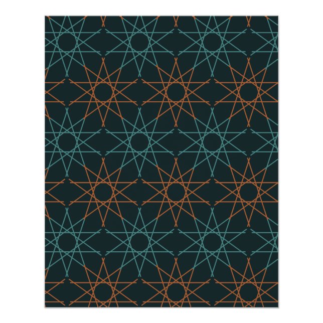Pôster Geometria Copper Teal (Frente)